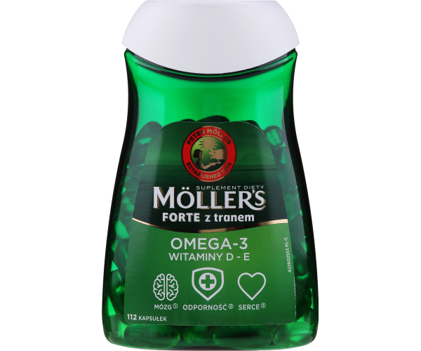Добавка Omega 3 Mollers Forte с маслом печени трески 112 капсул