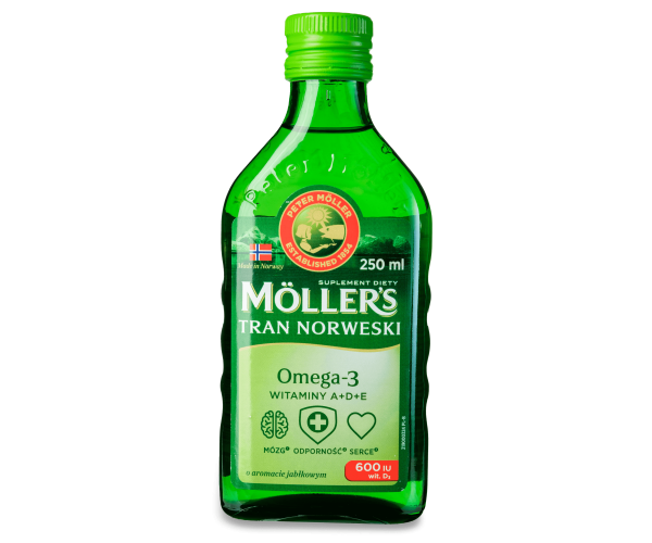 Норвежский рыбий жир Mollers tran omega-3 и витаминами А, D и Е.